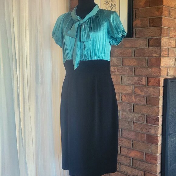 Suzi Chin for Maggy Boutique Dresses & Skirts - Suzi Chin for Maggie Boutique Silk Blouse Top Fitted Pencil Dress - Size 10